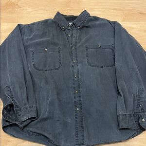 VTG Basic Editions Dark Blue Casual Button Down Shirt